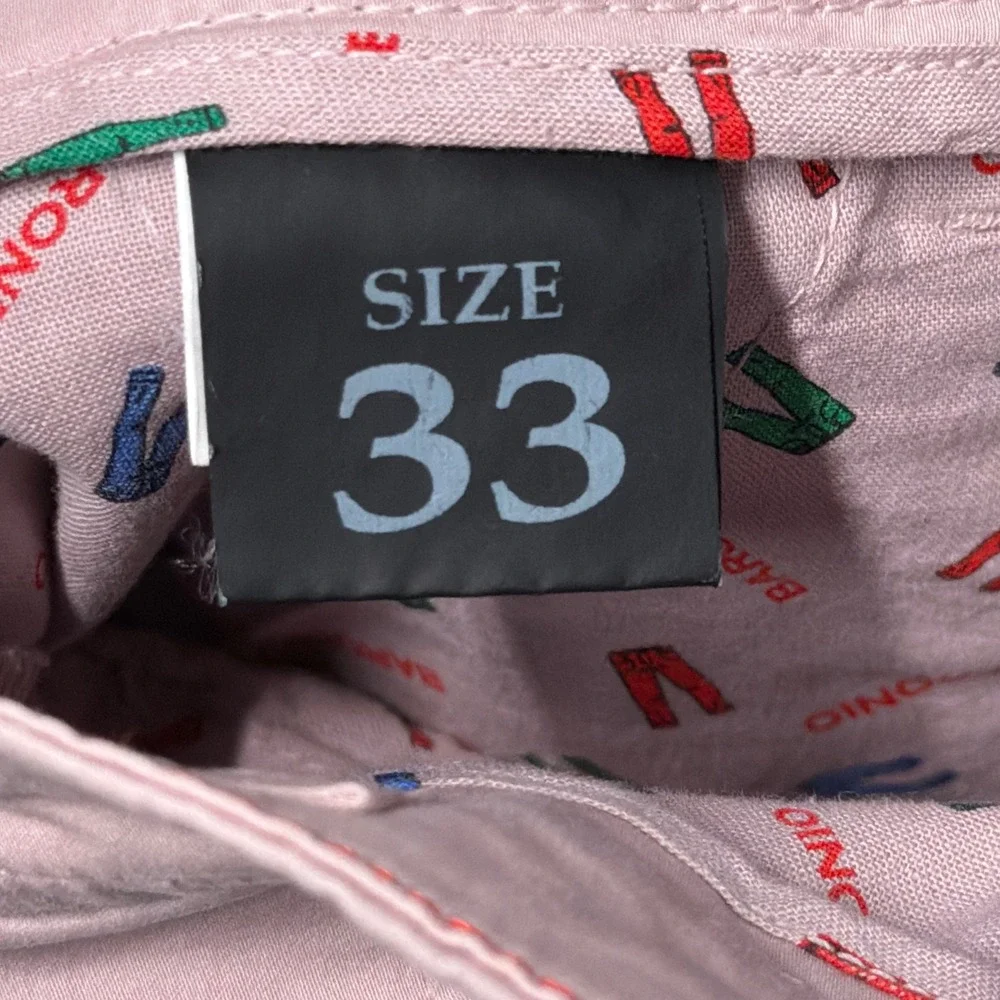 Baronio Chino Pants Mens 33 Pink Skinny Made Italy Cotton Trousers Luxury Preppy